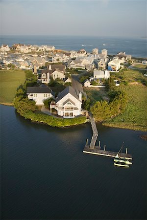 Aerial view of houses and ocean at Bald Head Island, North Carolina. Stock Photo - Budget Royalty-Free & Subscription, Code: 400-04468733