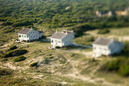 simsearch:400-04468776,k - Selective focus aerial of beach cottages in Bald Head Island, North Carolina. Stockbilder - Microstock & Abonnement, Bildnummer: 400-04468776