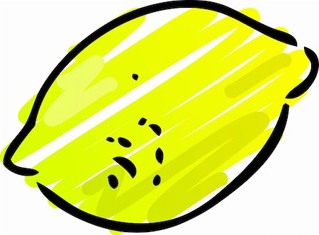 sketchy - Sketch of a lemon. Hand-drawn lineart look illustration rough sketchy coloring Stock Photo - Budget Royalty-Free & Subscription, Code: 400-04469196