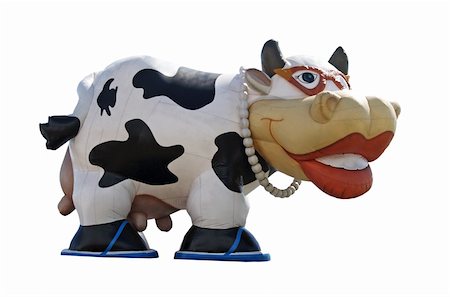 A Large Blow-up cow isolated with clipping path Stock Photo - Budget Royalty-Free & Subscription, Code: 400-04469409