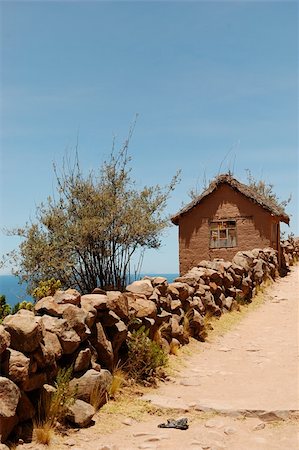 A Typical Tequile Island mud home on Lake Titicaca, Peru Stock Photo - Budget Royalty-Free & Subscription, Code: 400-04469695