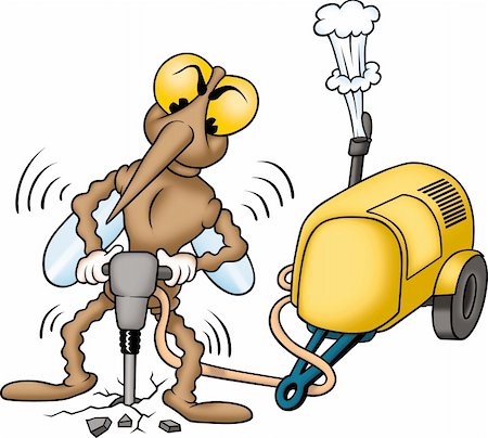 drill and cartoon - Mosquito worker - High detailed and coloured cartoon illustration Stock Photo - Budget Royalty-Free & Subscription, Code: 400-04460179