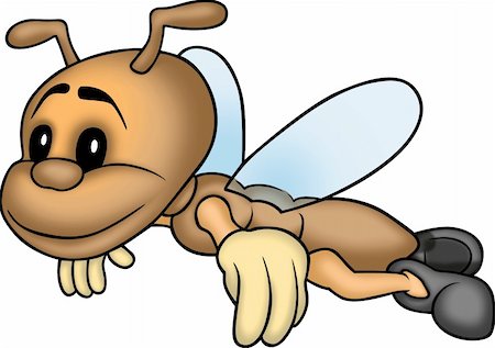 simsearch:400-03933016,k - Little Bee 09 - High detailed and coloured illustration - Flying little bee Foto de stock - Super Valor sin royalties y Suscripción, Código: 400-04460217