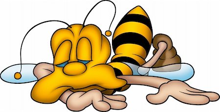 simsearch:400-03933016,k - Little Bee 15 - High detailed and coloured illustration - Sleeping sweet wasp Foto de stock - Super Valor sin royalties y Suscripción, Código: 400-04460222