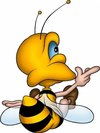 simsearch:400-03933016,k - Little Bee 17 - High detailed and coloured illustration - Sitting petite wasp Foto de stock - Super Valor sin royalties y Suscripción, Código: 400-04460223