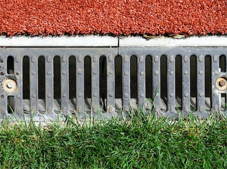 rain old street - Stadium drain with grass and artificial grass Stock Photo - Budget Royalty-Free & Subscription, Code: 400-04460342