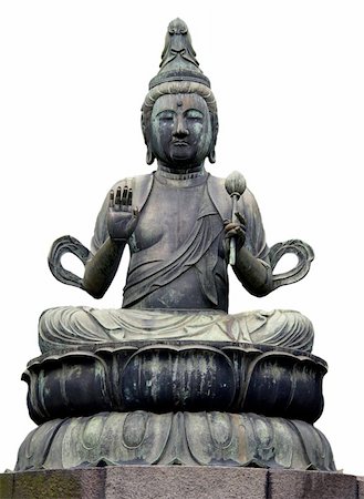 simsearch:400-05099216,k - Statue in front of the Buddhist temple in Tokyo. The same picture with original background is also available in my portfolio. Stock Photo - Budget Royalty-Free & Subscription, Code: 400-04460488