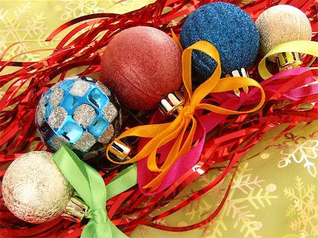 simsearch:400-06430253,k - still life with set of colorful christmas baubles Stock Photo - Budget Royalty-Free & Subscription, Code: 400-04460564