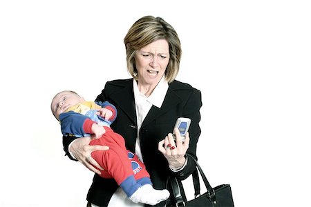 phone with pain - businesswoman with baby Stock Photo - Budget Royalty-Free & Subscription, Code: 400-04460730