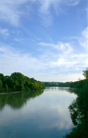 simsearch:400-05731808,k - Morning on Kuban river. Northern Caucasia. Stock Photo - Budget Royalty-Free & Subscription, Code: 400-04461570