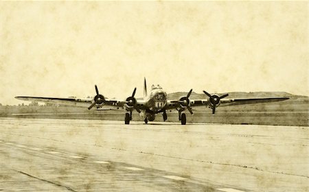 Vintage photo of classic WWII fighter jet Stock Photo - Budget Royalty-Free & Subscription, Code: 400-04461779
