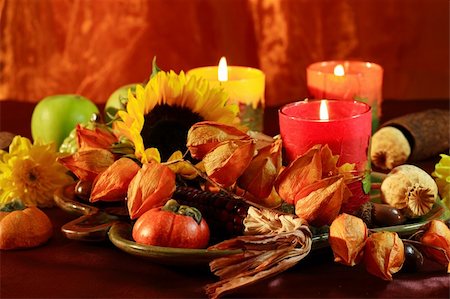 simsearch:400-05674539,k - Table decoration for Thanksgiving or autumn Stock Photo - Budget Royalty-Free & Subscription, Code: 400-04462081