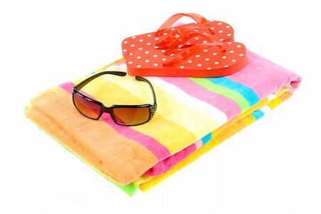 pink flip flops beach - Colorful summer beachwear (flipflops), towel, and sunglasses Stock Photo - Budget Royalty-Free & Subscription, Code: 400-04462168