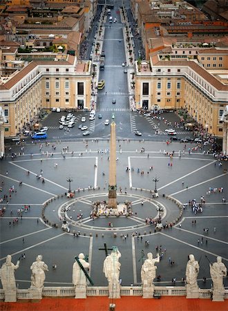 saint peter's square - View of St. Peter's Square, as seen from the top of the Vatican, in Rome. Stock Photo - Budget Royalty-Free & Subscription, Code: 400-04463643