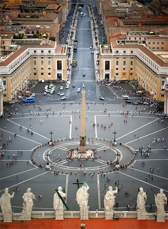 saint peters square vatican city rome - View of St. Peter's Square, as seen from the top of the Vatican, in Rome. Stock Photo - Budget Royalty-Free & Subscription, Code: 400-04463643