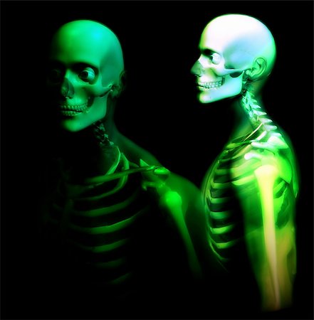 simsearch:400-03933783,k - An x ray image of 2 men in which you can see the Skelton under the skin's. Stock Photo - Budget Royalty-Free & Subscription, Code: 400-04474158