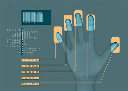 simsearch:632-06317190,k - human hand interfacing with digital technology/having biometric scan Photographie de stock - Aubaine LD & Abonnement, Code: 400-04474941