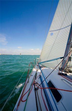 sailors deck - An on board shot sailing on a sunny day Stock Photo - Budget Royalty-Free & Subscription, Code: 400-04475224