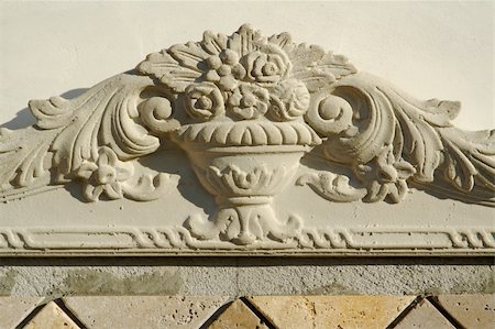 simsearch:400-04478863,k - Ornate Design Element on Stucco Wall Stock Photo - Budget Royalty-Free & Subscription, Code: 400-04476140