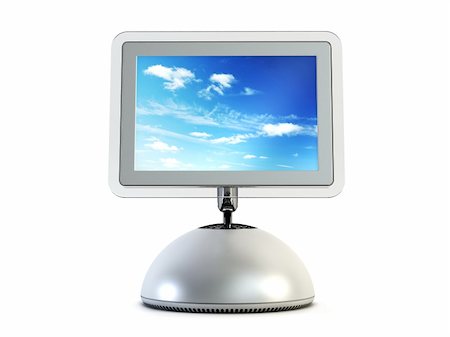 simsearch:400-05073201,k - 3d computer with display on white background Foto de stock - Super Valor sin royalties y Suscripción, Código: 400-04476608