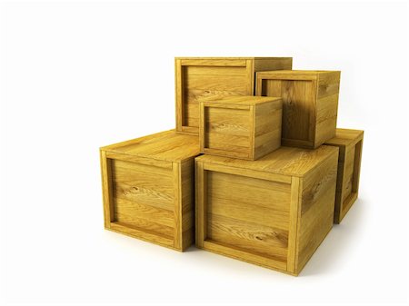 several wooden crates 3d rendering Stock Photo - Budget Royalty-Free & Subscription, Code: 400-04476600