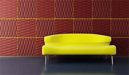 simsearch:400-03964208,k - pop-art 3d interior with yellow couch and yellow wall Stockbilder - Microstock & Abonnement, Bildnummer: 400-04476627