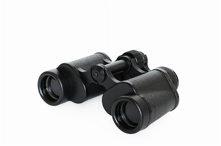 Black binoculars isolated on white background Stock Photo - Budget Royalty-Free & Subscription, Code: 400-04476708