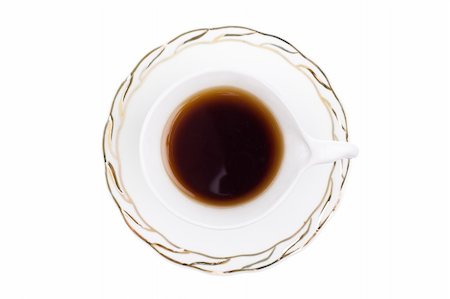 simsearch:400-05324677,k - White cup of hot tea isolated on white background. Top view Stockbilder - Microstock & Abonnement, Bildnummer: 400-04476908
