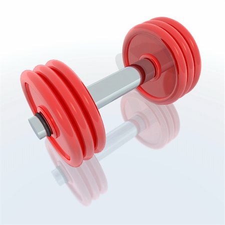 simsearch:400-04329882,k - a 3d render of a red barbell with reflection Stock Photo - Budget Royalty-Free & Subscription, Code: 400-04476912