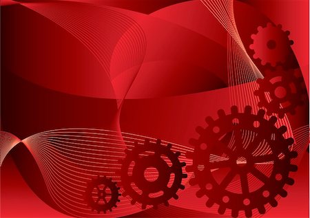 simsearch:400-06692901,k - Vector illustration - gears on a red abstract background Foto de stock - Super Valor sin royalties y Suscripción, Código: 400-04477127