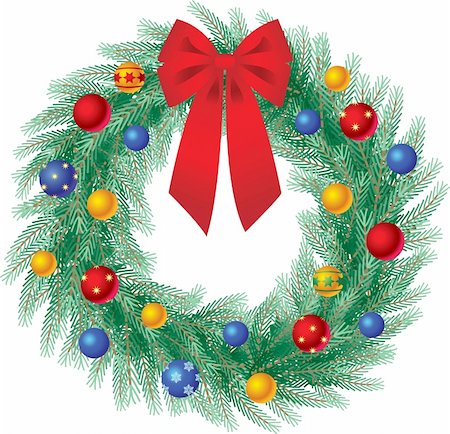 simsearch:400-06477568,k - Beautifully decorated christmas wreath Stockbilder - Microstock & Abonnement, Bildnummer: 400-04477152