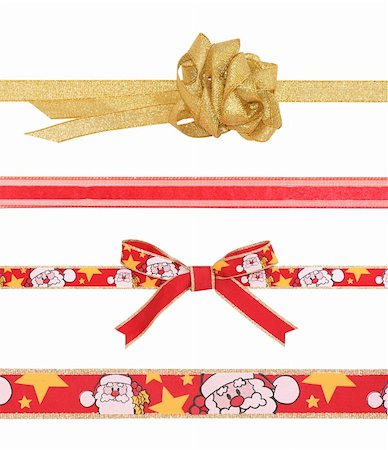simsearch:400-07679396,k - Celebratory and Christmas ribbons with bow isolated on white background with clipping paths Foto de stock - Super Valor sin royalties y Suscripción, Código: 400-04477589