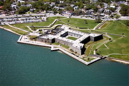 st augustine - Aerial view of Castillo de San Marcos National Monument in Saint Augustine, Flordia. Stock Photo - Budget Royalty-Free & Subscription, Code: 400-04477611