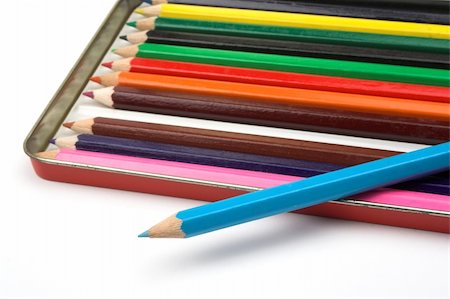 simsearch:400-03947012,k - color pencils in metallic box Stock Photo - Budget Royalty-Free & Subscription, Code: 400-04477778