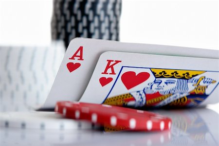 simsearch:400-03949924,k - Pocker Ace King with chips in background Stock Photo - Budget Royalty-Free & Subscription, Code: 400-04478083