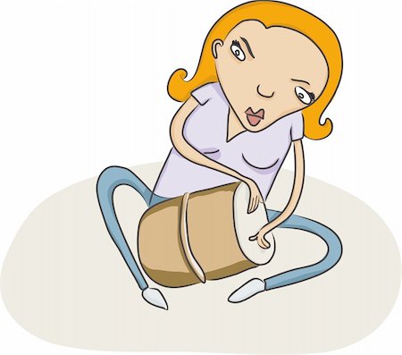 vector sketch of  lady playing a drum Stock Photo - Budget Royalty-Free & Subscription, Code: 400-04478315