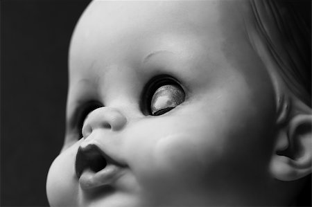 simsearch:400-03945849,k - A black and white close up of an old doll Foto de stock - Royalty-Free Super Valor e Assinatura, Número: 400-04478449