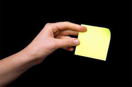 A blank sticky note stuck to a hand - remember this Stock Photo - Budget Royalty-Free & Subscription, Code: 400-04478858