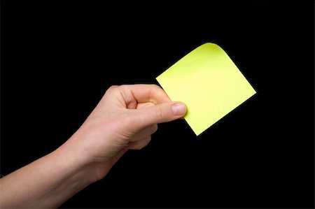 A blank sticky note stuck to a hand - remember this Stock Photo - Budget Royalty-Free & Subscription, Code: 400-04478859