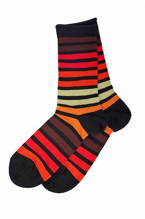 Pair of colorful socks, isolated on white background Photographie de stock - Aubaine LD & Abonnement, Code: 400-04479188