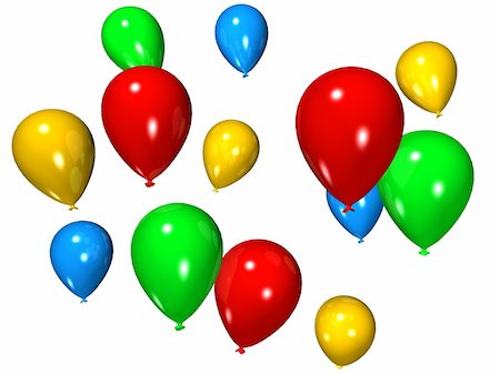 red blue birthday balloon clipart - 3d rendered illustration of many flying colorful balloons Stock Photo - Budget Royalty-Free & Subscription, Code: 400-04479214