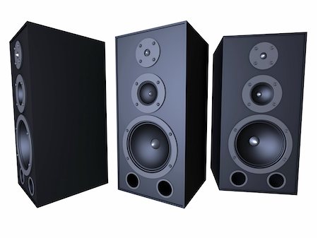 simsearch:400-03961646,k - 3d rendered illustration of three big black speakers Photographie de stock - Aubaine LD & Abonnement, Code: 400-04479294