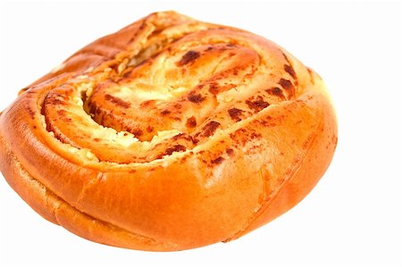 simsearch:400-04699541,k - Fresh bun baked with cheese isolated on white Foto de stock - Super Valor sin royalties y Suscripción, Código: 400-04479428