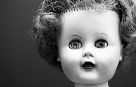 simsearch:400-03945849,k - A black and white portrait of an old doll Foto de stock - Royalty-Free Super Valor e Assinatura, Número: 400-04479519