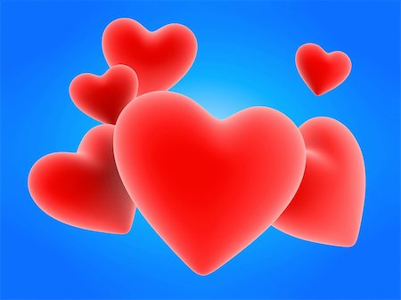 simsearch:400-03954598,k - 3d rendered illustration of some flying hearts on a blue background Photographie de stock - Aubaine LD & Abonnement, Code: 400-04479749