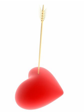 simsearch:400-03954598,k - 3d rendered illustration of a red heart hit by a golden arrow Photographie de stock - Aubaine LD & Abonnement, Code: 400-04479743