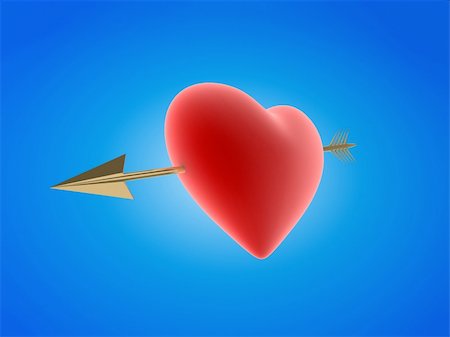 simsearch:400-03954598,k - 3d rendered illustration of a red heart and a golden arrow Photographie de stock - Aubaine LD & Abonnement, Code: 400-04479751