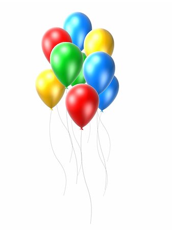 red blue birthday balloon clipart - 3d rendered illustration of some colorful balloons Stock Photo - Budget Royalty-Free & Subscription, Code: 400-04479761