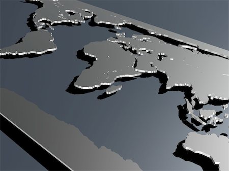 simsearch:400-04885353,k - 3d rendered illustration of a silver world map on a grey background Stock Photo - Budget Royalty-Free & Subscription, Code: 400-04479794