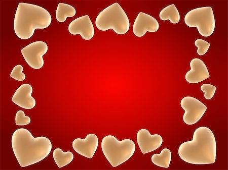 simsearch:400-03954598,k - 3d rendered illustration of many golden hearts on a red background Photographie de stock - Aubaine LD & Abonnement, Code: 400-04479821